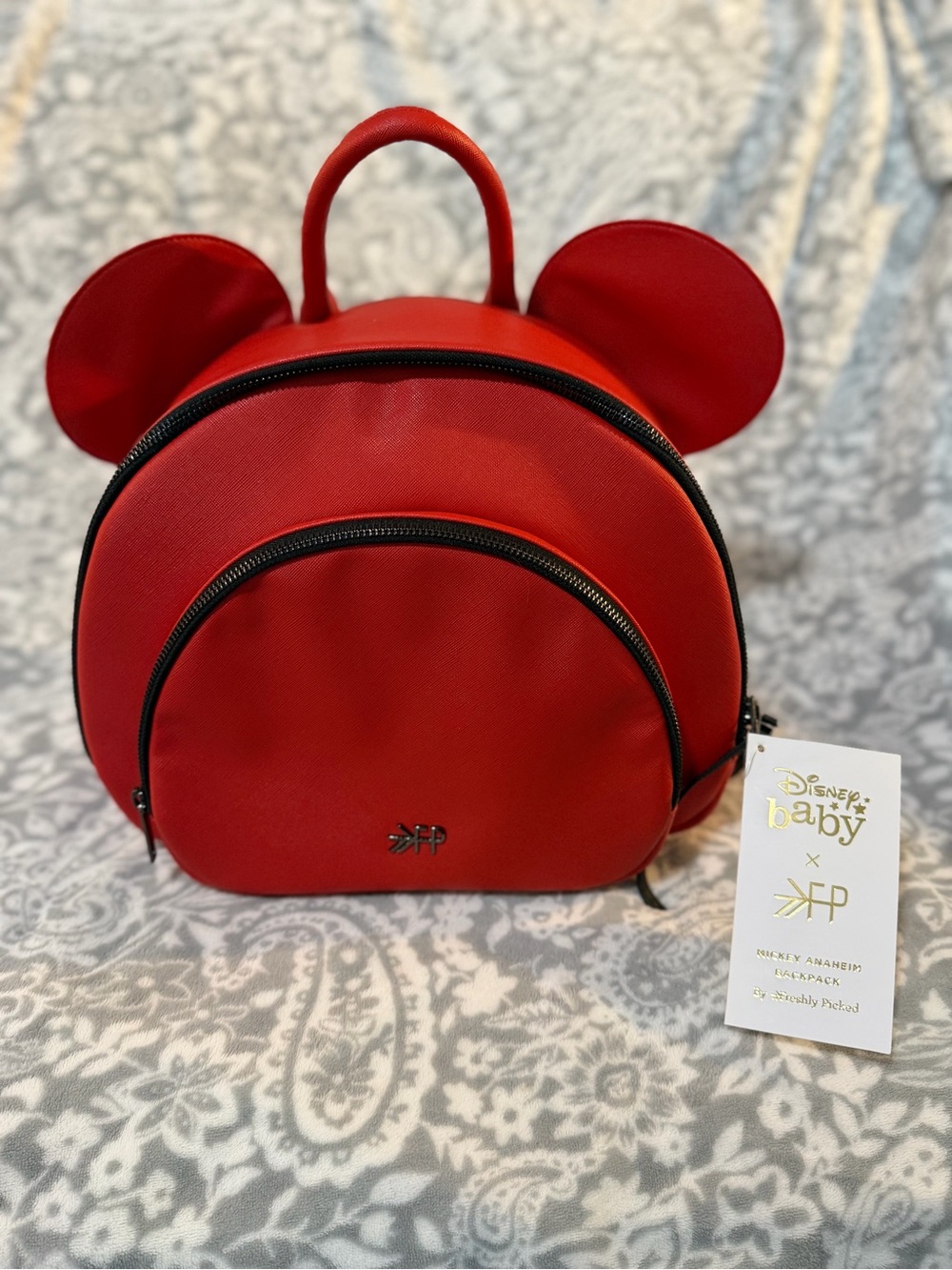 Disney Baby Freshly Picked Mickey Anaheim Backpack Diaper Bag Rouge Red NEW